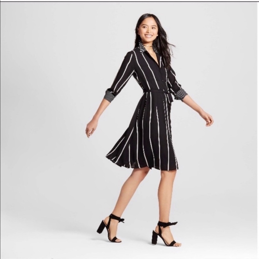 Black and White Shirt Dress